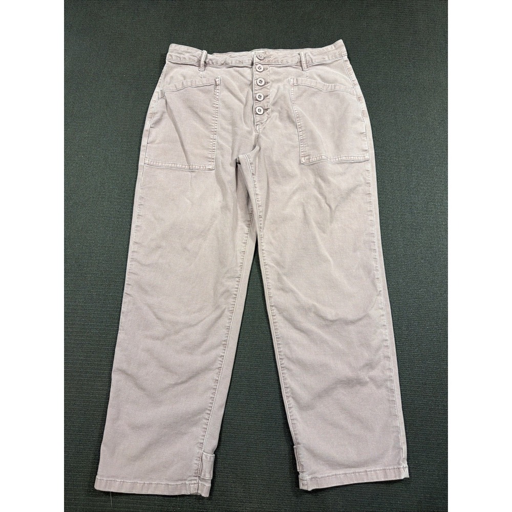 Pistola Purple Size 32 Military Straight Leg Button Fly Exposed Buttons Pants